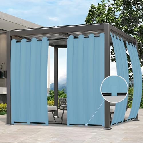 Easy-Going Outdoor Curtains for Patio 1 Panel, 54x84 inch, Sky Blue by Easy-Going
