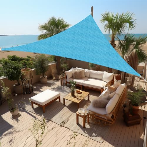 Shade&Beyond 5'X5'X5' Sun Shade Sail Mixed Turquoise Triangle by ShadeBeyond