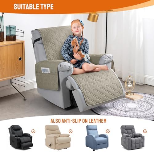 VANSOFY 100% Waterproof Recliner Chair Covers Washable - Image 5