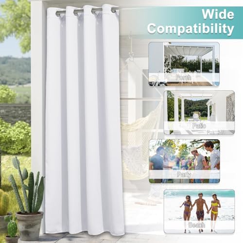 NICETOWN Outdoor Curtainch for Patio Waterproof 100 inch Wide, Thermal - Image 3