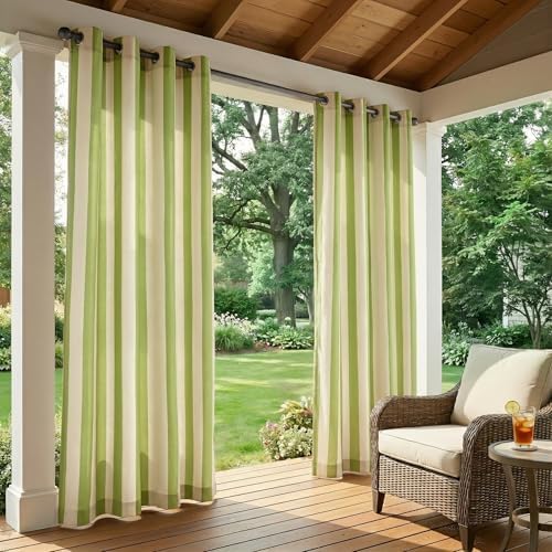 4 Panels Outdoor Stripe Curtains - Image 2