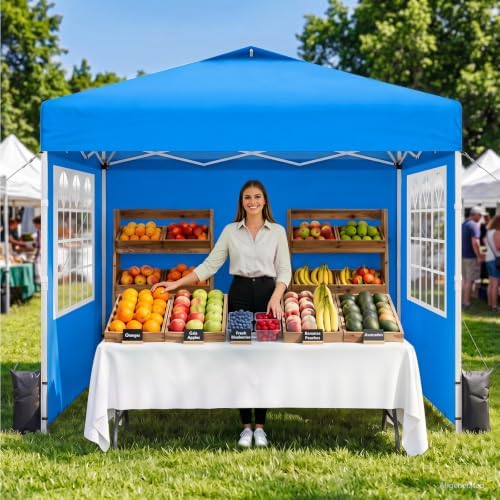 10x10 Pop Up Canopy Tent with Dual Vented Roof, One Push Setup by Unknown