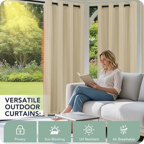 Gazebo Curtains Outdoor Waterproof 6 Panels, Patio Sun Shade - Image 3