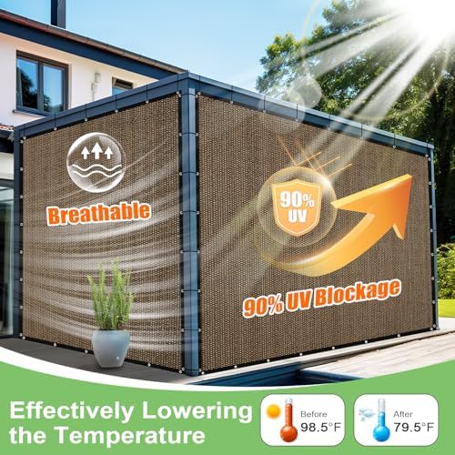 90% Outdoor Sun Shade Cloth, Privacy Screen Sunshades - Image 3