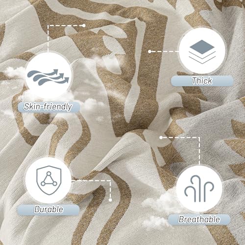 MYSKY HOME Sectional Couch Cover Khaki Boho Geometric Sofa Covers - Image 5