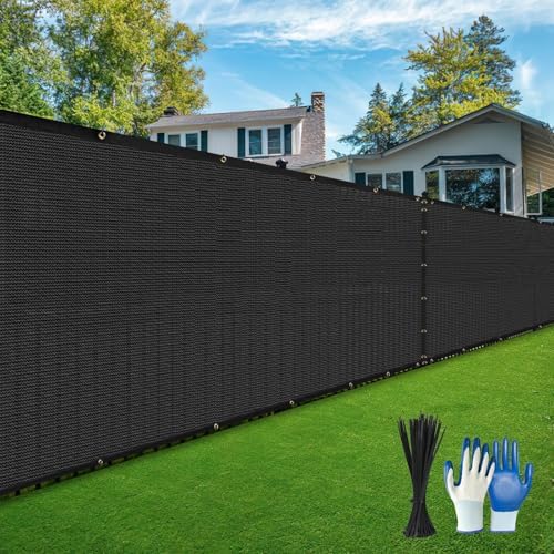 Privacy Fence Screen, with Gloves, 4X50FT Heavy Duty 220GSM 98% Blockage by DenForste