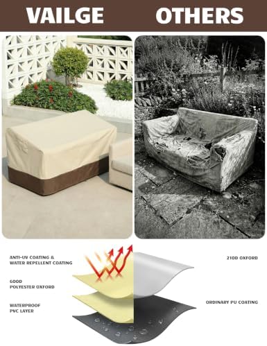 Vailge Patio Loveseat Cover 2-Seater & Outdoor Sofa Couch Cover Waterproof - Image 5