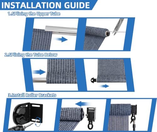 Outdoor Roller Shades for Patio, Cordless Porch Blinds Patio Shades 48"Wx72H - Image 6