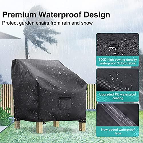 2 Pack Outdoor Patio Chair Covers Waterproof 35"Wx38"Dx31"H - Image 4