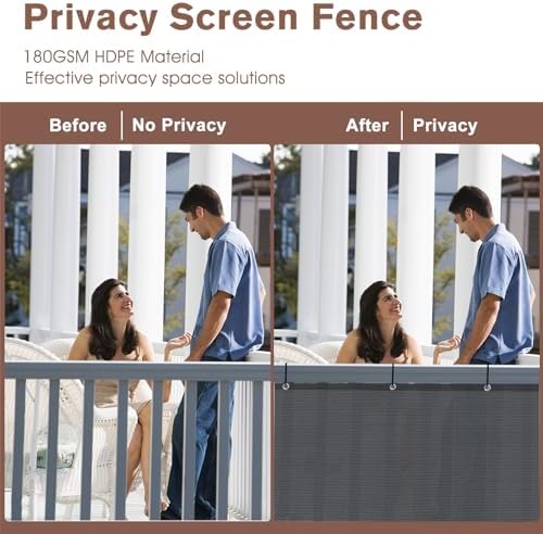 SUNNY GUARD 3' x 2' Balcony Privacy Screen, HDPE Patio Railing Cover Fence - Image 3