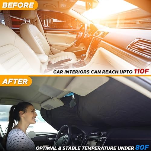 EcoNour Car Sun Shade for Windshield, Foldable Front Window Cover - Image 6