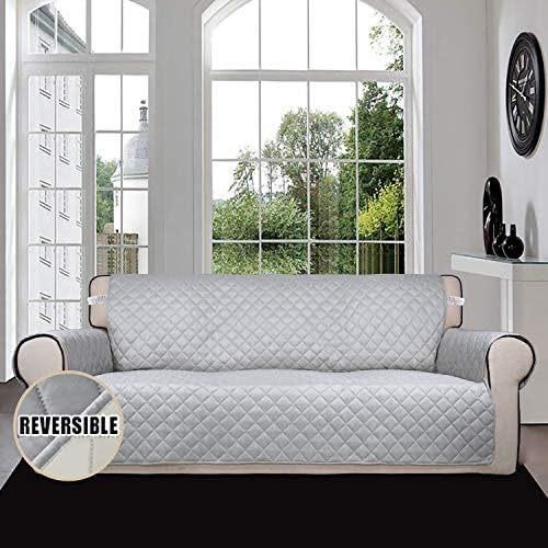 Easy-Going Reversible Couch Cover, 3 Cushion Sofa, Light Gray/Ivory - Image 2