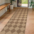 Lahome Checkered Easy Jute Kitchen Runner Rug, 2x8 Outdoor Rugs Washable by Lahome