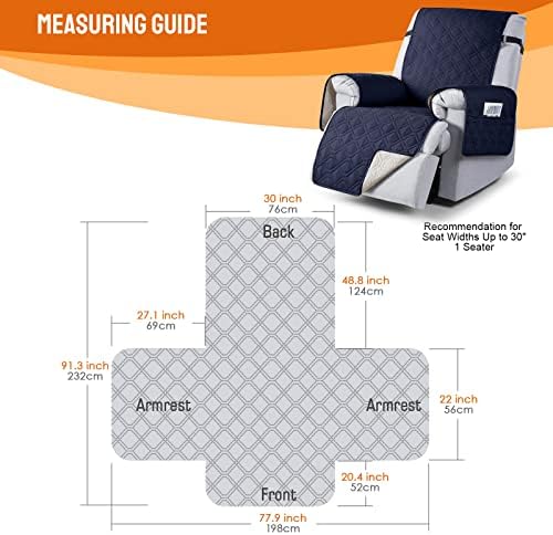 VANSOFY 100% Waterproof Recliner Chair Covers Washable, Dark Blue - Image 2