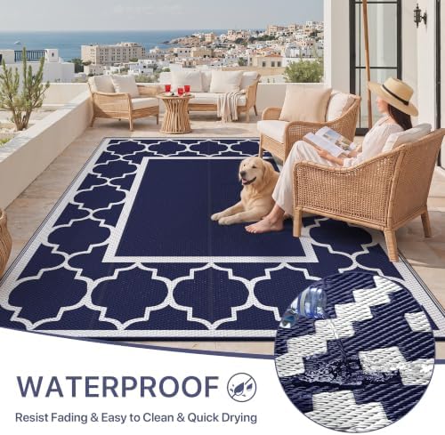 GENIMO Outdoor Rug, Waterproof Plastic Rugs - Image 6
