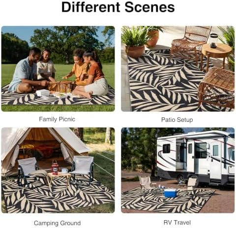 OLANLY Outdoor Rug 8x10 ft Waterproof Reversible Leaf Mat - Image 7