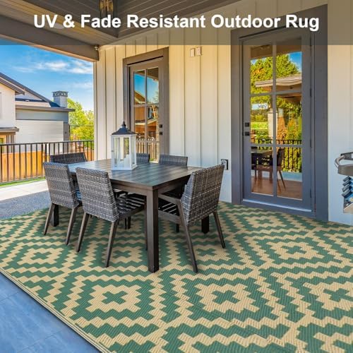 Kalafun Outdoor Patio Plastic Straw Rug, 9x12 ft - Image 7