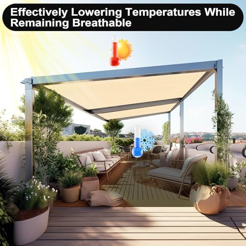 Artpuch 90% Sun Shade Cloth, 8 x 20 FT Pergola Shade Cover Canopy - Image 6