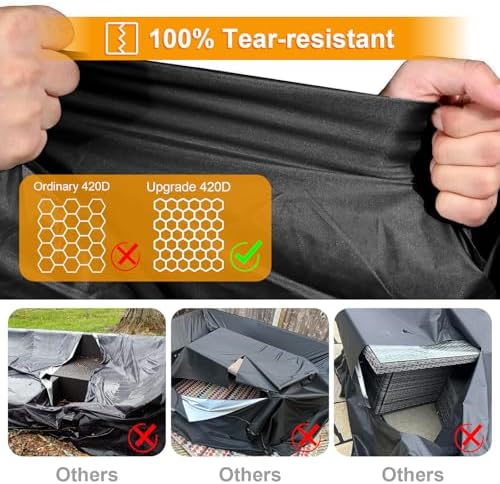 Kipiea Patio Furniture Covers Waterproof Winter, Heavy-Duty 420D Outdoor Patio - Image 5