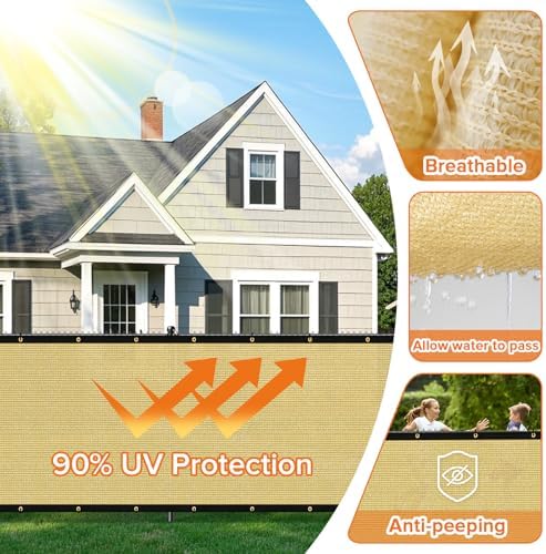 3'X10' Fence Privacy Screen Heavy Duty 170 GSM Windscreen & Dustproof Fabric - Image 4