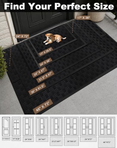 Mibao Front Door Mat Outdoor Entrance, Waterproof Dirt Trapper Doormat - Image 3