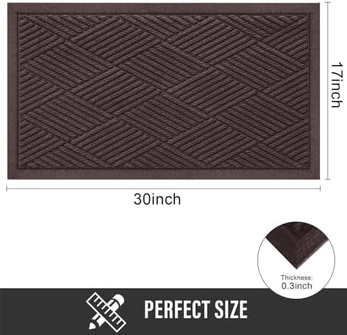 HIYARD Sturdy Front Door Mat, Absorbent Muddy Dirt Resist Welcome Door Mats - Image 2