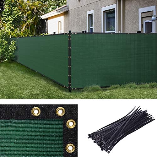 Amgo 6' x 105' Green Fence Privacy Screen, 90% Blockage by Amgo
