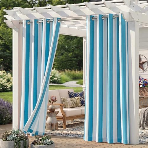 4 Panels Outdoor Stripe Curtains by Sunshelf
