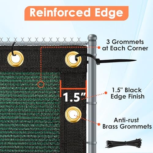 iCover 6x50ft Privacy Screen Fence, Outdoor Fencing Panels, Garden Windscreen - Image 4