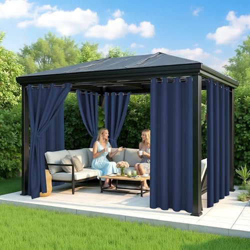 Outdoor Curtains for Patio Waterproof, 6 Drape Panels, Sun Shades - Image 4