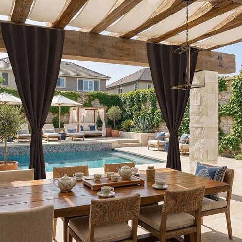 NICETOWN Brown Fade Resistant Outdoor Curtains by NICETOWN