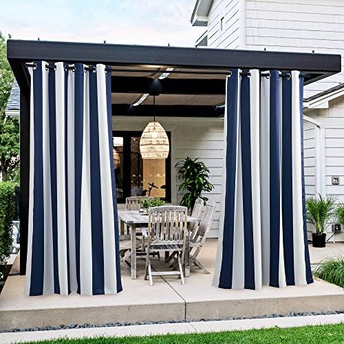 NICETOWN 2 Panels Patio Outdoor Curtains 95 inch Length, Thermal Insulated by NICETOWN
