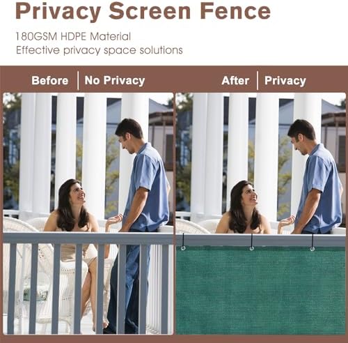 SUNNY GUARD 3' x 17' Balcony Privacy Screen, HDPE Patio Railing Cover Fence - Image 3