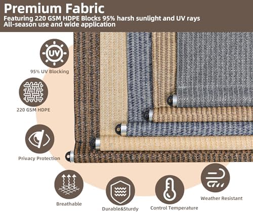 Outdoor Roller Shade, Patio Blind Roll Up Shade Exterior Cordless-11'W x 8'H - Image 2
