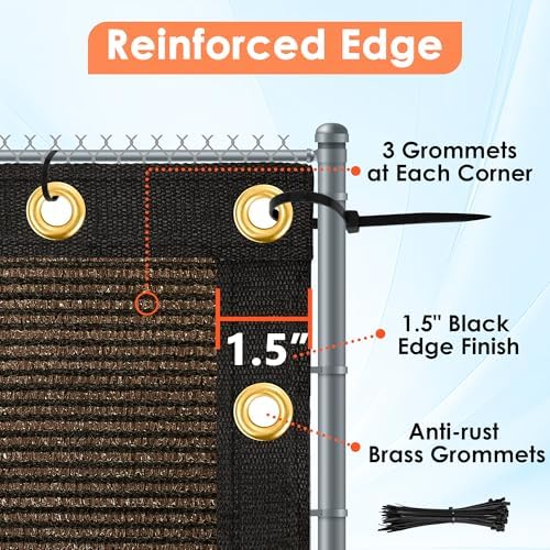 iCover 8x50ft Privacy Screen Fence, Outdoor Fencing Panels, Garden Windscreen - Image 4
