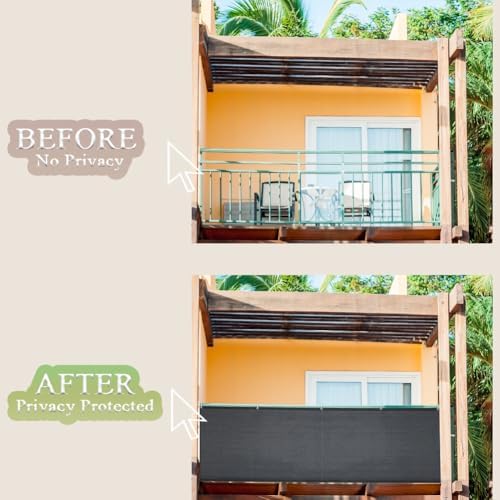 iCover 3x10ft Balcony Privacy Screen Fence, UV-Resistant Railing Fencing Cover - Image 5