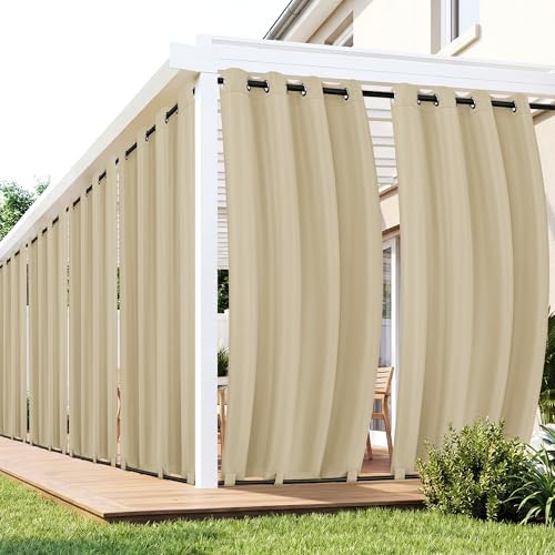 Outdoor Curtains for Patio Waterproof 6 Panels, Porch Sun Shade by RichSets