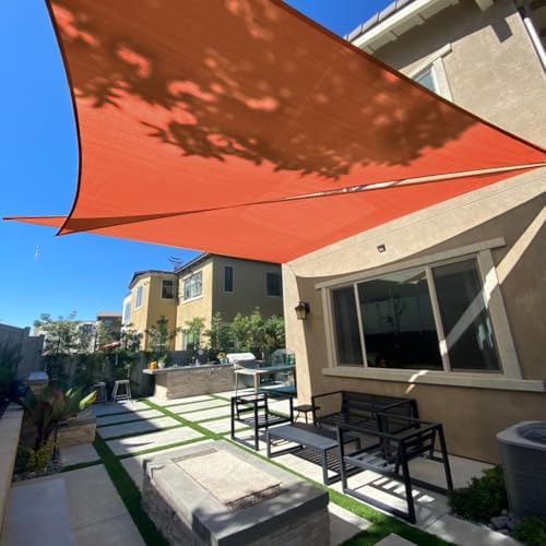 SUNLAX Sun Shade Sail 12'x20'x23.3' Terra Red Triangle Custom Size by SUNLAX