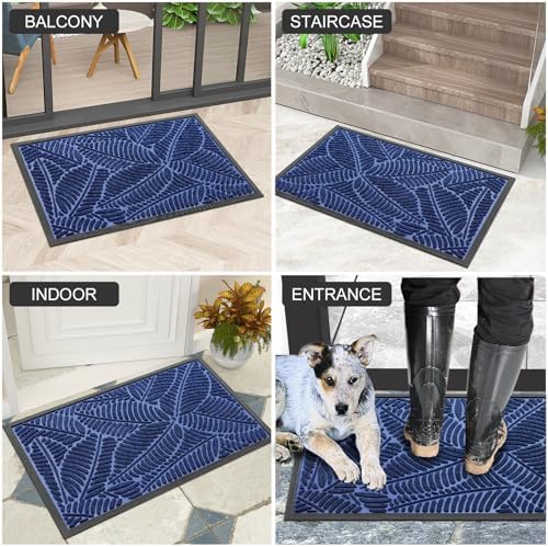 Colorxy Waterproof Front Doormat, Sturdy Natural Rubber Door Mat - Image 6