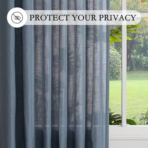 MYSKY HOME Curtains for Living Room 84 Inches Long Semi Sheer Light Filtering - Image 4