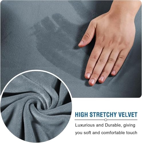 H.VERSAILTEX High Stretch Sofa Slipcover 4 Piece Cover Velvet Furniture - Image 5