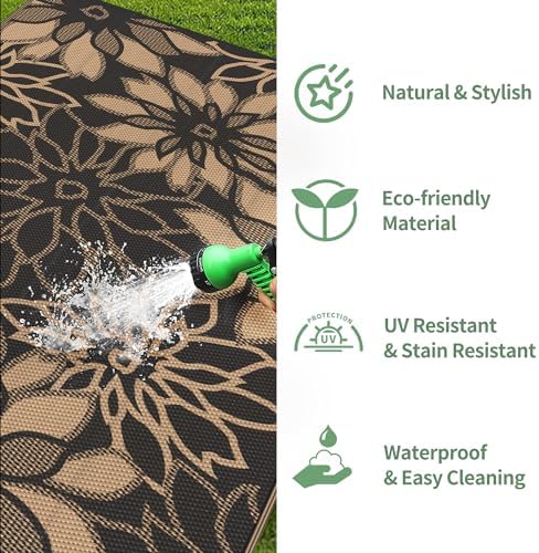 GENIMO Outdoor Rug, Waterproof Plastic Rugs 10'x14' - Image 6