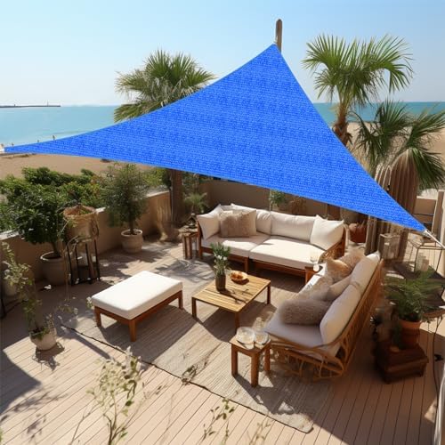 Shade&Beyond 10'X14'X17.2' Sun Shade Sail Blue Triangle by ShadeBeyond