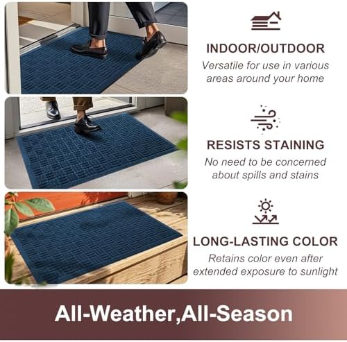 Mibao Front Door Mat Outside Entrance, Heavy Duty Welcome Mat, Stain and Fade - Image 5