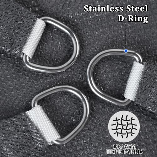 Shade&Beyond 16'X19'X24.8' Sun Shade Sail Dark Grey Triangle - Image 4
