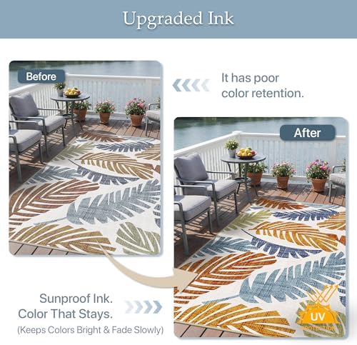 GENIMO 5x8 Outdoor Rug, Washable - Image 5