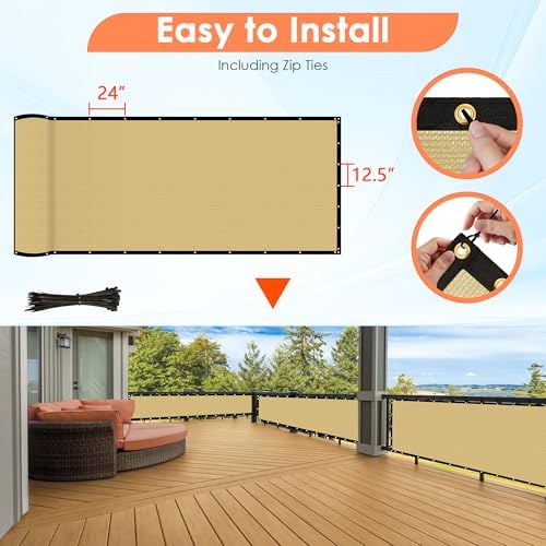 iCover 5x25ft Privacy Screen Fence, Outdoor Fencing Panels, Garden Windscreen - Image 6