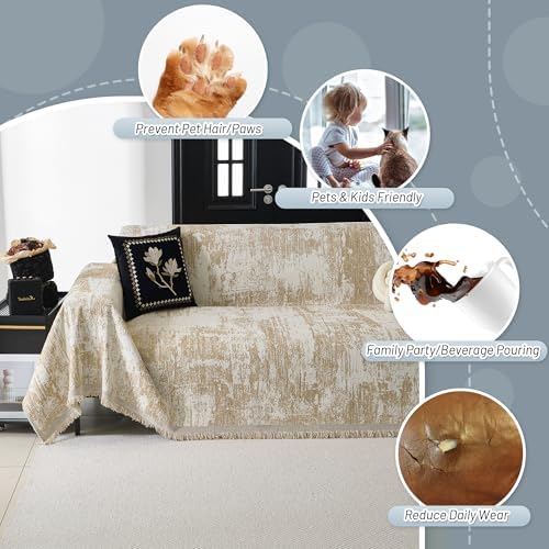MYSKY HOME Couch Cover for Dogs Washable Couch Sofa Protector for Loveseat Sofa - Image 3