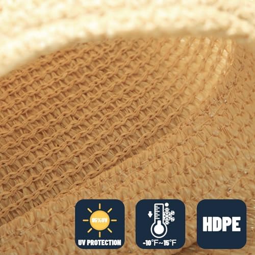 SUNNY GUARD Custom Size 7'x7' Sand Sun Shade Sail Rectangle UV Block Shade - Image 4