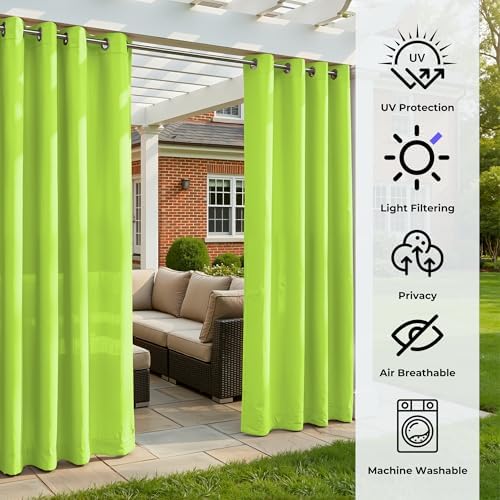 Set of 4 Outdoor Curtains for Patio Waterproof, Breathable Grommet Panels for - Image 4